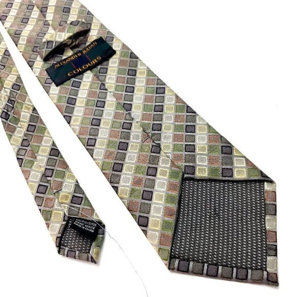 Alexander Julian Polyester‎ Tie Woven Multi-Colored Long - Picture 3 of 6